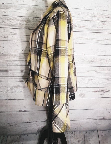 Women's Plaid Double Breasted Button Jacket sz 1X - Picture 5 of 7